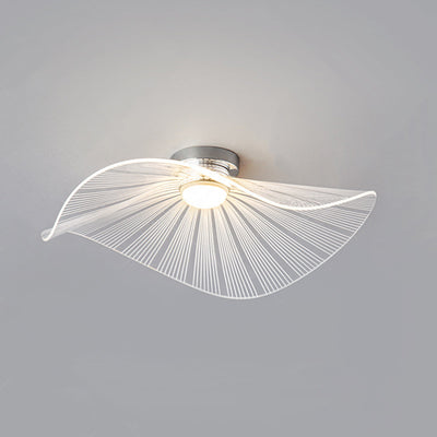 ضوء سقف LED شبه مثبت بتصميم قبعة أوراق اللوتس من الألومنيوم والأكريليك العصري للنوم 