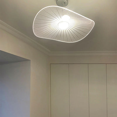 ضوء سقف LED شبه مثبت بتصميم قبعة أوراق اللوتس من الألومنيوم والأكريليك العصري للنوم 