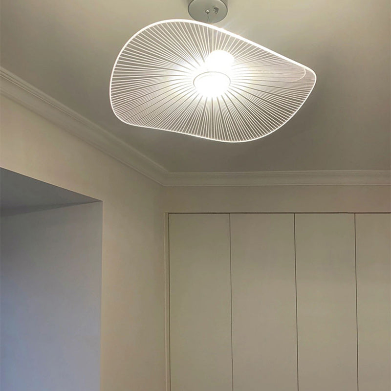 ضوء سقف LED شبه مثبت بتصميم قبعة أوراق اللوتس من الألومنيوم والأكريليك العصري للنوم 