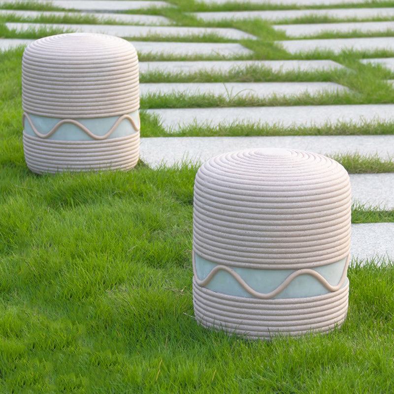 Éclairage paysager extérieur à LED en cylindre de résine solaire étanche traditionnel japonais pour jardin 
