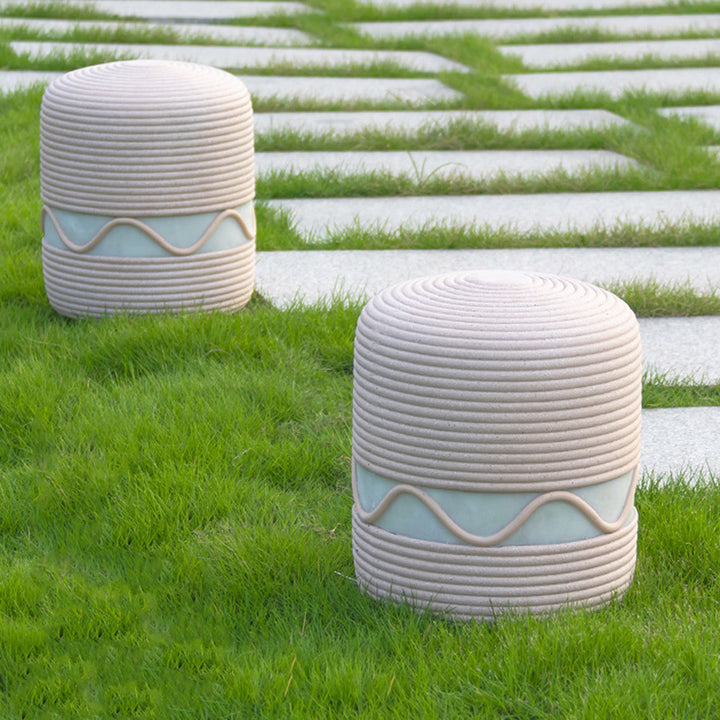 Éclairage paysager extérieur à LED en cylindre de résine solaire étanche traditionnel japonais pour jardin 