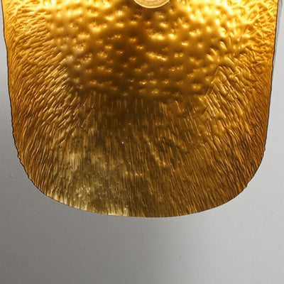 Suspension moderne en laiton à chapeau feuille de lotus symétrique à 1 lumière pour salon 