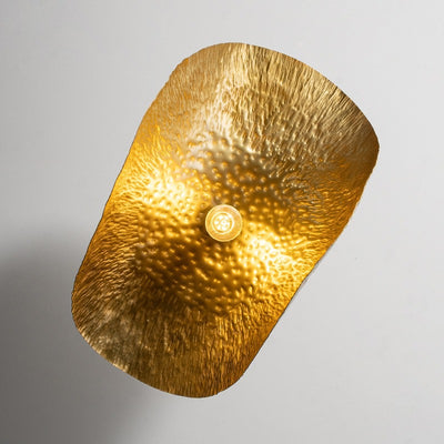 Suspension moderne en laiton à chapeau feuille de lotus symétrique à 1 lumière pour salon 