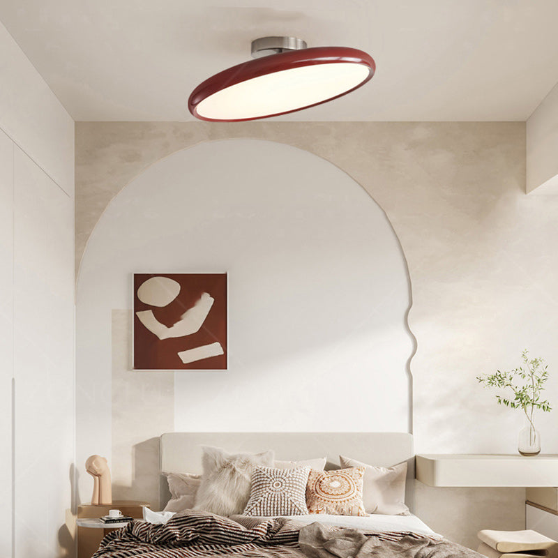 Moderne minimalistische Eisen Acryl Runde verstellbare LED Semi-Flush Mount Deckenleuchte für Schlafzimmer 