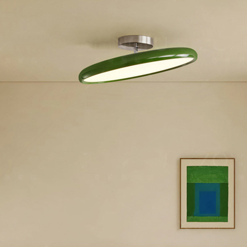 Moderne minimalistische Eisen Acryl Runde verstellbare LED Semi-Flush Mount Deckenleuchte für Schlafzimmer 