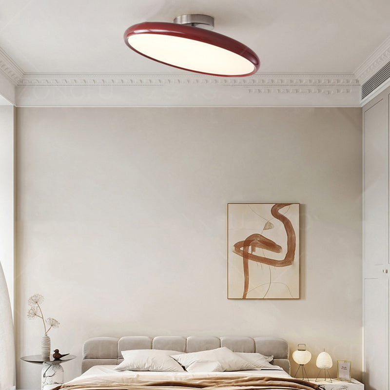 Moderne minimalistische Eisen Acryl Runde verstellbare LED Semi-Flush Mount Deckenleuchte für Schlafzimmer 