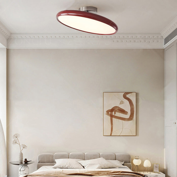 Moderne minimalistische Eisen Acryl Runde verstellbare LED Semi-Flush Mount Deckenleuchte für Schlafzimmer 