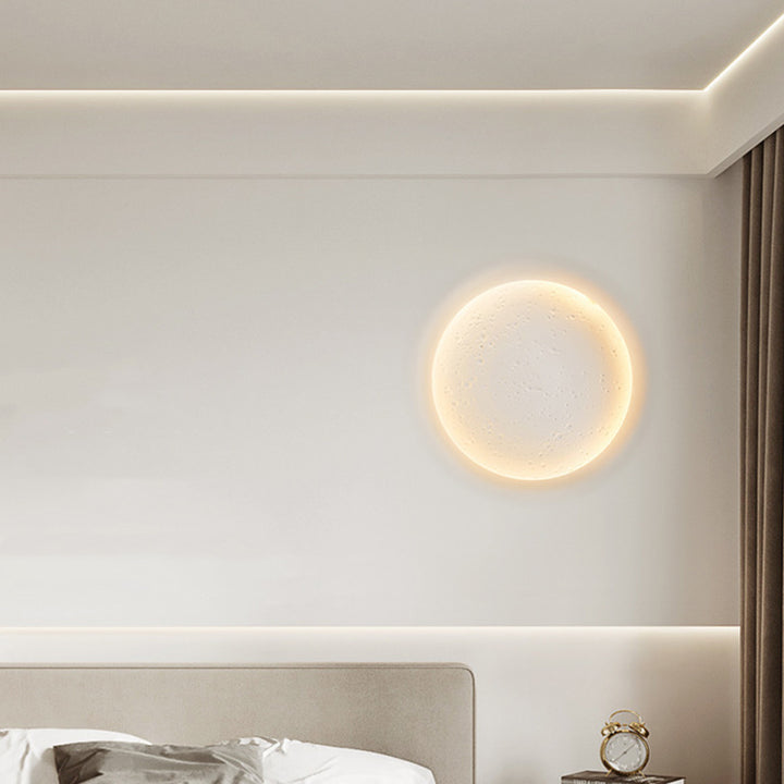 Moderne minimalistische Gips Runde Mond eingebettet LED Wandleuchte Lampe für Flur 