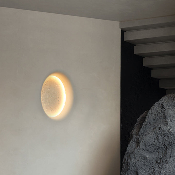 Moderne minimalistische Gips Runde Mond eingebettet LED Wandleuchte Lampe für Flur 