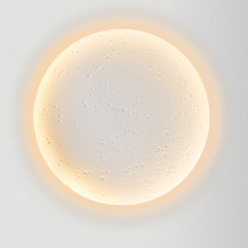 Moderne minimalistische Gips Runde Mond eingebettet LED Wandleuchte Lampe für Flur 