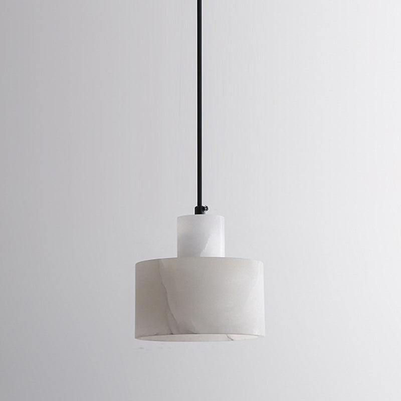 Moderne Einfachheit Marmor Eisen Zylinder 1-Licht Pendelleuchte für Bett 