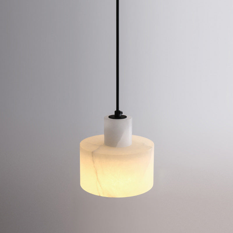 Moderne Einfachheit Marmor Eisen Zylinder 1-Licht Pendelleuchte für Bett 