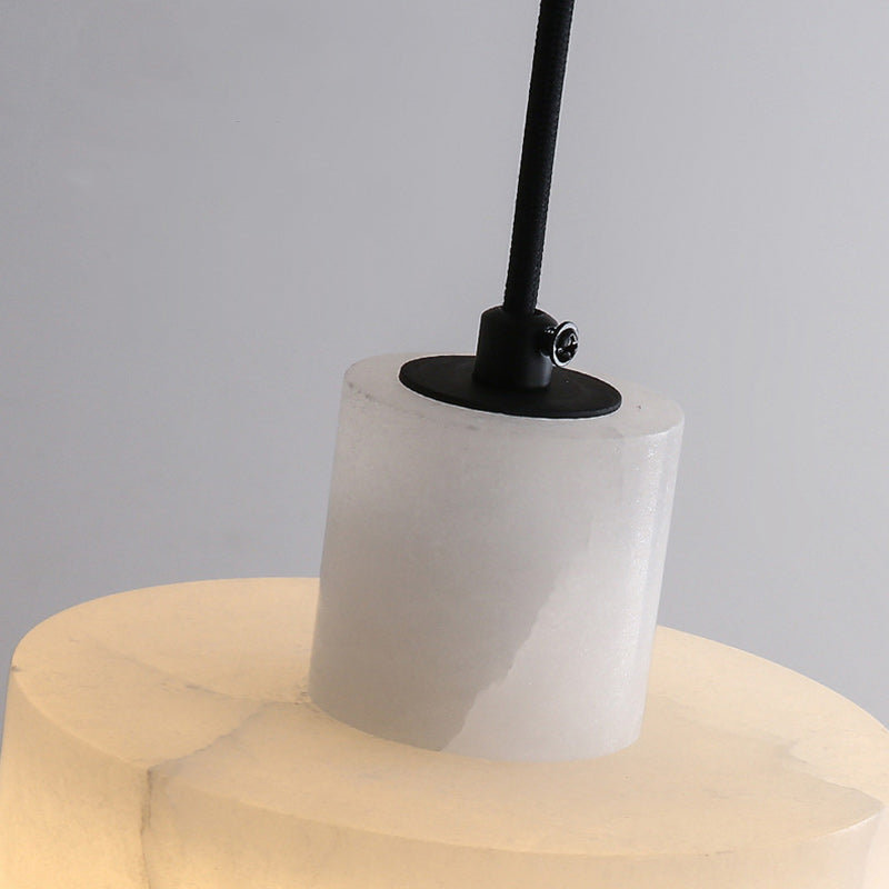 Moderne Einfachheit Marmor Eisen Zylinder 1-Licht Pendelleuchte für Bett 