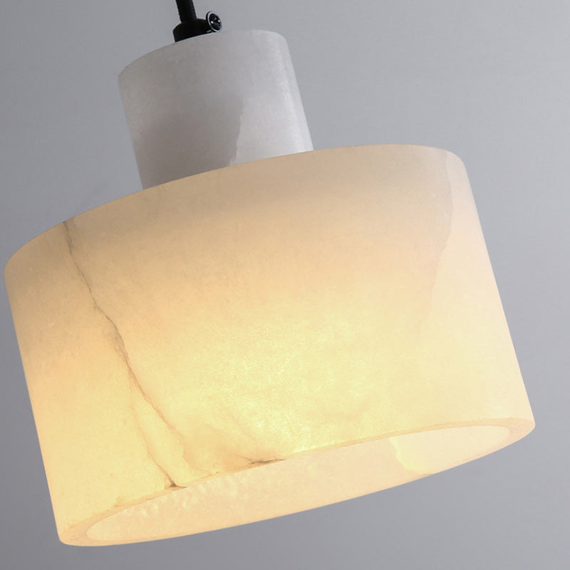 Moderne Einfachheit Marmor Eisen Zylinder 1-Licht Pendelleuchte für Bett 