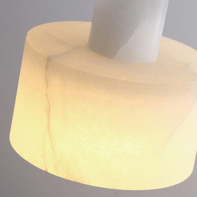 Moderne Einfachheit Marmor Eisen Zylinder 1-Licht Pendelleuchte für Bett 