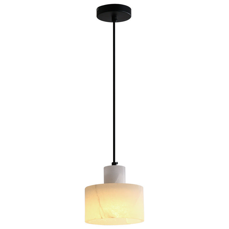 Moderne Einfachheit Marmor Eisen Zylinder 1-Licht Pendelleuchte für Bett 
