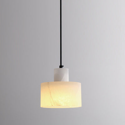 Moderne Einfachheit Marmor Eisen Zylinder 1-Licht Pendelleuchte für Bett 
