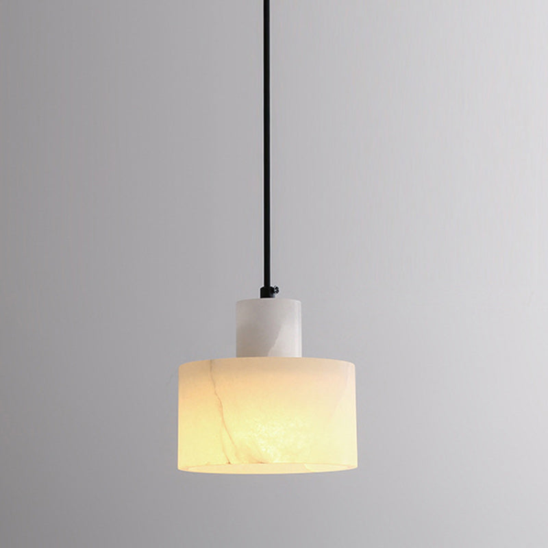 Moderne Einfachheit Marmor Eisen Zylinder 1-Licht Pendelleuchte für Bett 