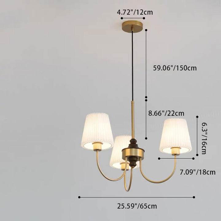 Zeitgenössische Retro Baumwolle Leinen Eisen Holz Zylinder Plissee 3/5 Licht Kronleuchter Für Wohnzimmer 