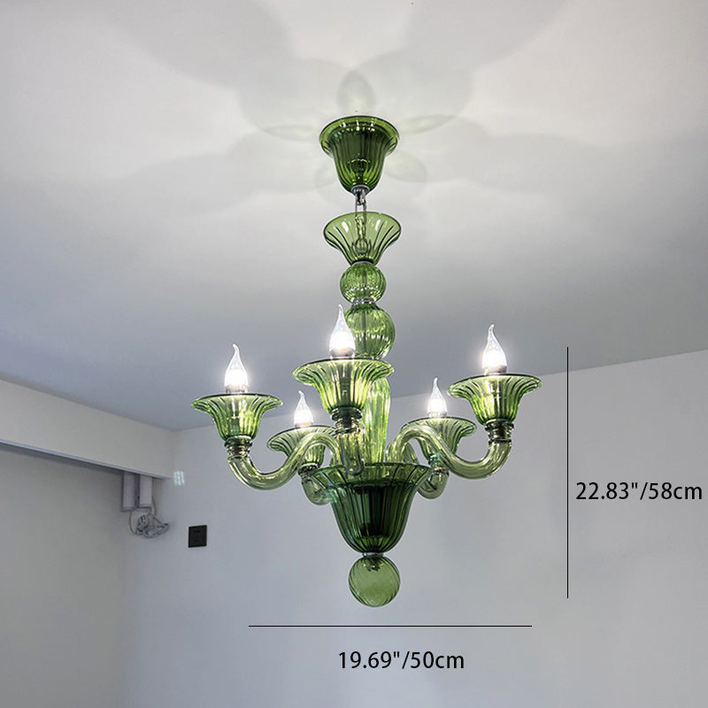Traditioneller französischer Glasleuchter 5/6/8 Licht Kronleuchter für Wohnzimmer 