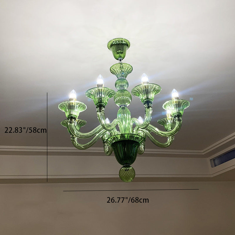 Traditioneller französischer Glasleuchter 5/6/8 Licht Kronleuchter für Wohnzimmer 