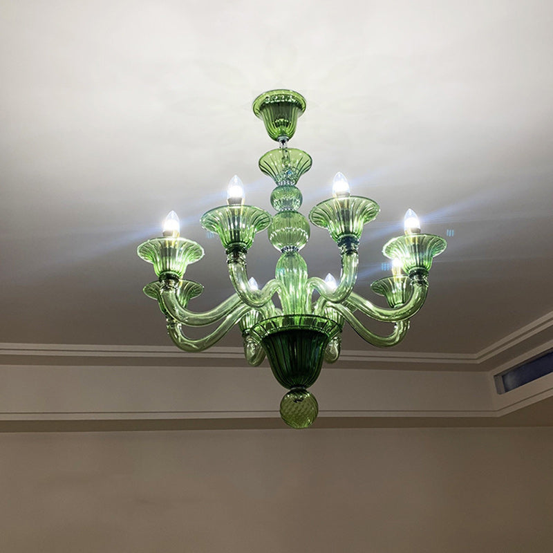 Traditioneller französischer Glasleuchter 5/6/8 Licht Kronleuchter für Wohnzimmer 