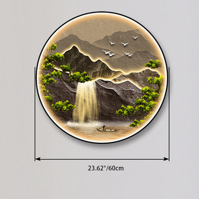Applique Murale LED Ronde en Alliage d'Aluminium Cristallin Étanche Solaire Art Déco Moderne pour Patio Extérieur 
