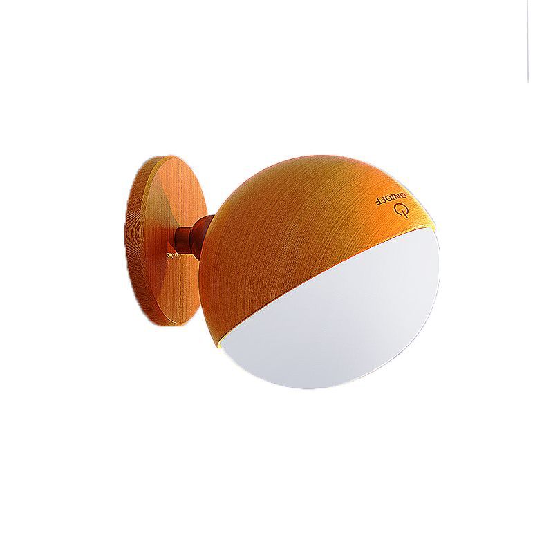 Moderne Einfachheit Holz ABS Ball Drehbare Wiederaufladbare LED Wand Leuchte Lampe Für 
