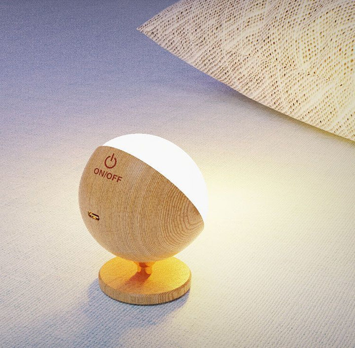 Moderne Einfachheit Holz ABS Ball Drehbare Wiederaufladbare LED Wand Leuchte Lampe Für 