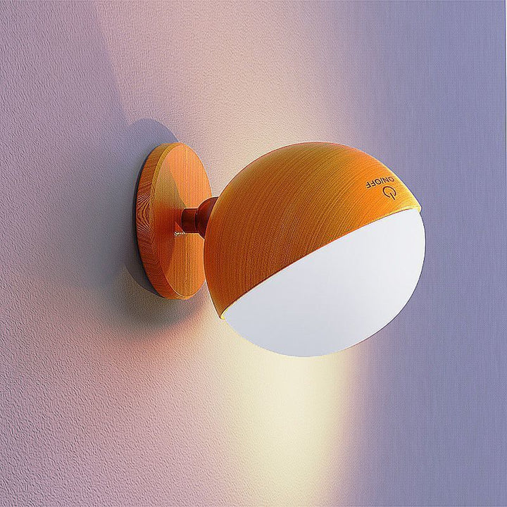 Moderne Einfachheit Holz ABS Ball Drehbare Wiederaufladbare LED Wand Leuchte Lampe Für 