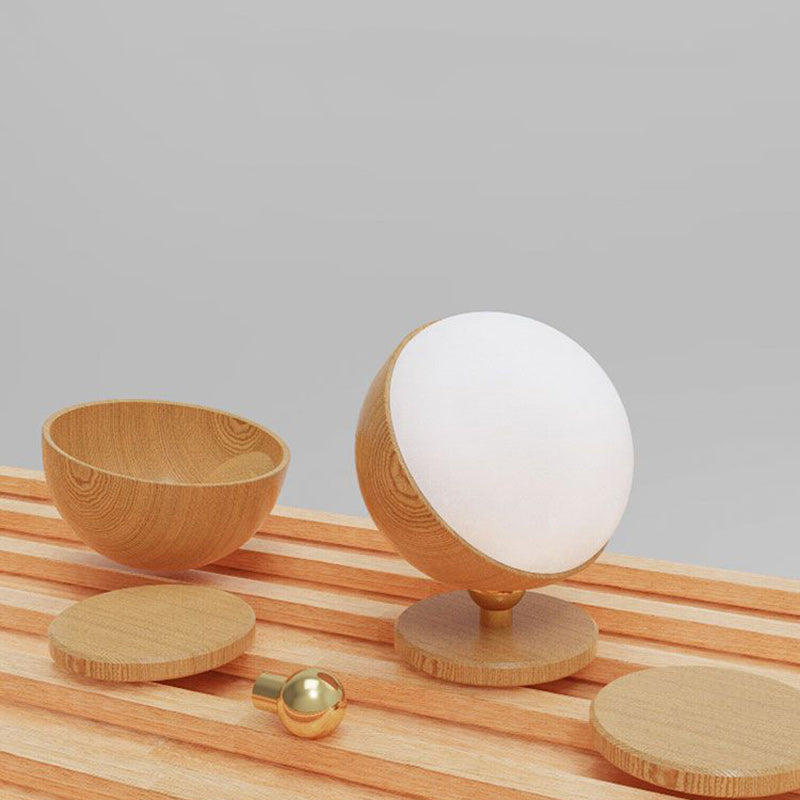 Moderne Einfachheit Holz ABS Ball Drehbare Wiederaufladbare LED Wand Leuchte Lampe Für 