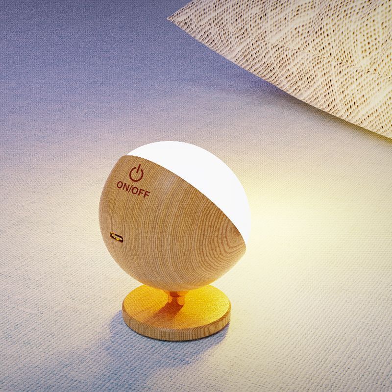 Moderne Einfachheit Holz ABS Ball Drehbare Wiederaufladbare LED Wand Leuchte Lampe Für 