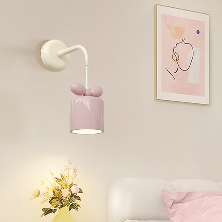 Applique murale contemporaine nordique en résine métal cylindre conique boule 1 lumière pour chevet 