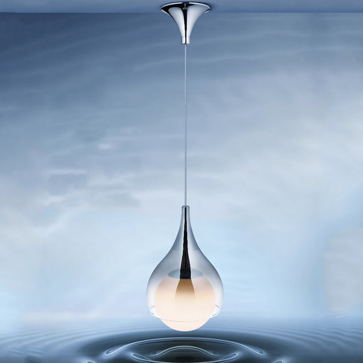 Moderne Einfachheit Glas Eisen Ball Drop 1-Licht Pendelleuchte für Nachttisch 