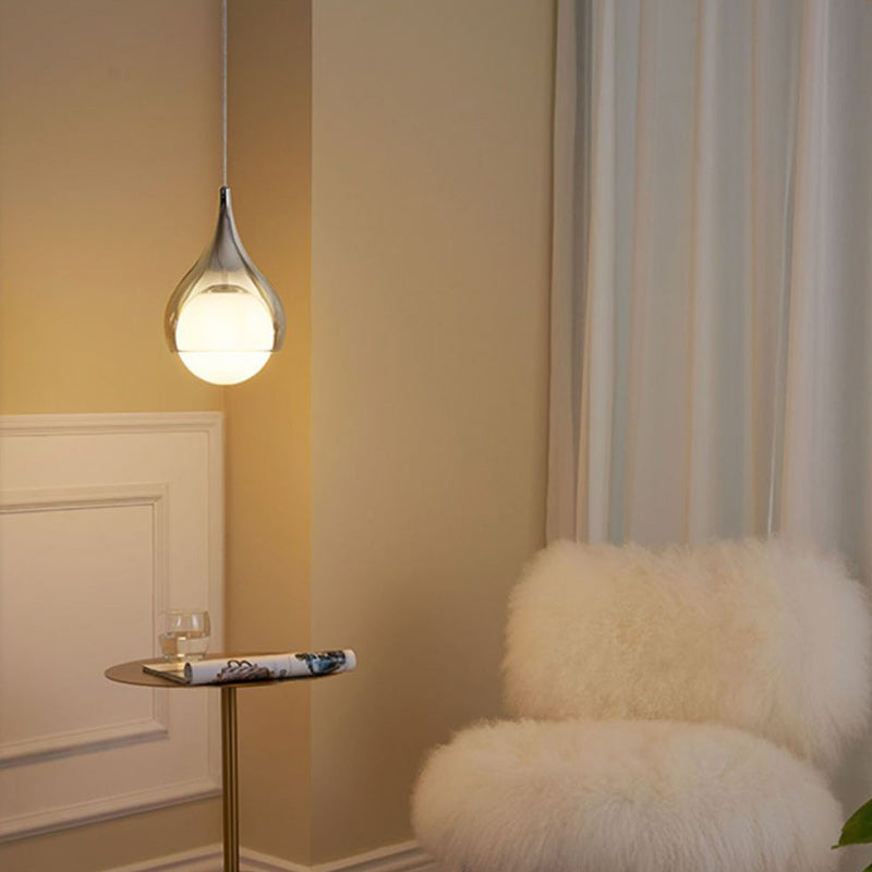 Moderne Einfachheit Glas Eisen Ball Drop 1-Licht Pendelleuchte für Nachttisch 