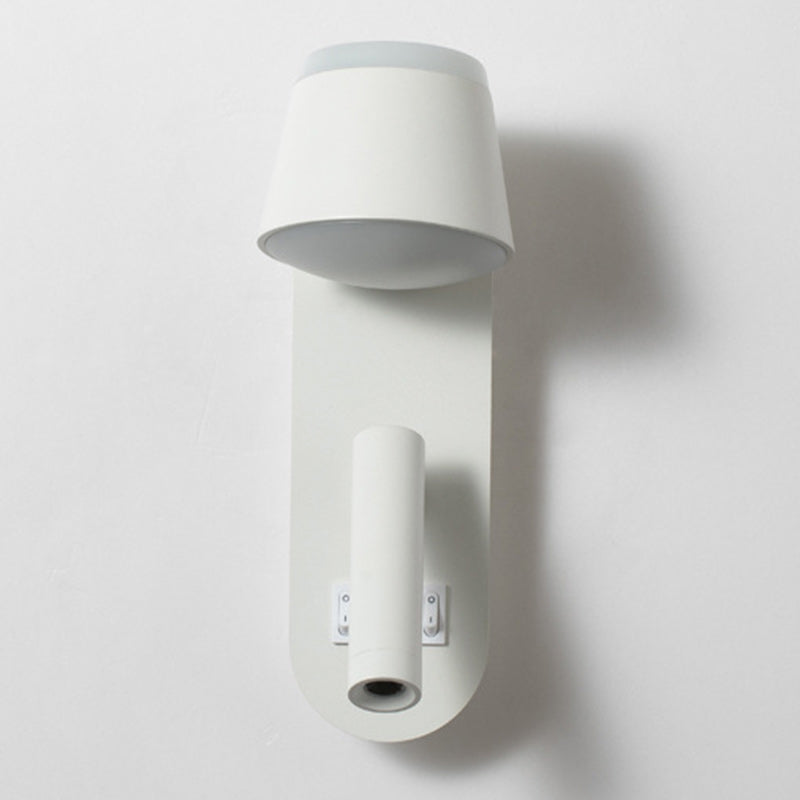 Lampe murale LED contemporaine nordique en aluminium et acrylique rotative avec cylindre elliptique et spot pour chevet 