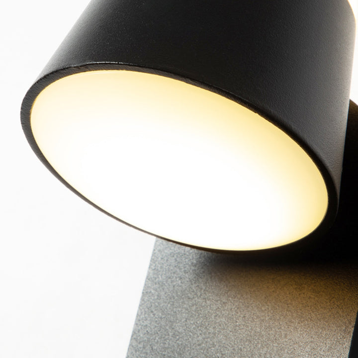 Lampe murale LED contemporaine nordique en aluminium et acrylique rotative avec cylindre elliptique et spot pour chevet 