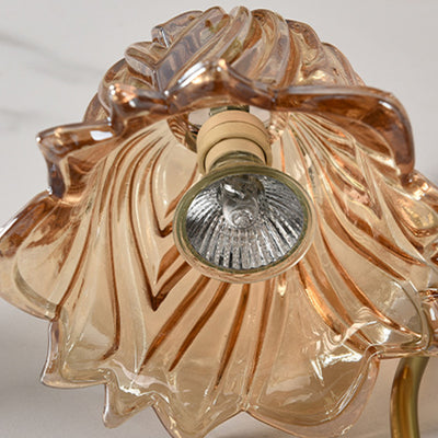 Lampe de table en cire fondue à 1 lumière avec verre en fer marbré dimmable floral traditionnel français pour chambre 