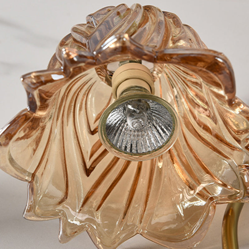 Lampe de table en cire fondue à 1 lumière avec verre en fer marbré dimmable floral traditionnel français pour chambre 