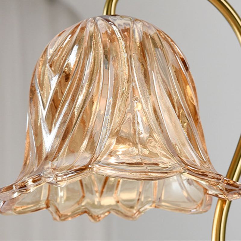 Lampe de table en cire fondue à 1 lumière avec verre en fer marbré dimmable floral traditionnel français pour chambre 