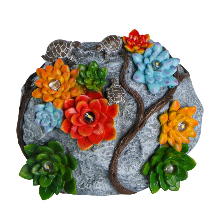 Éclairage paysager LED tortue fleur en résine imitation pierre solaire Art Déco moderne étanche pour jardin 