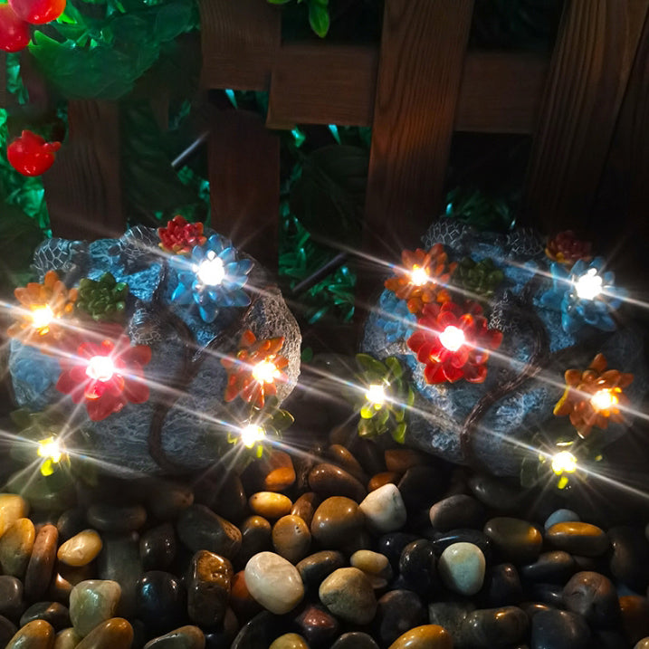 Éclairage paysager LED tortue fleur en résine imitation pierre solaire Art Déco moderne étanche pour jardin 
