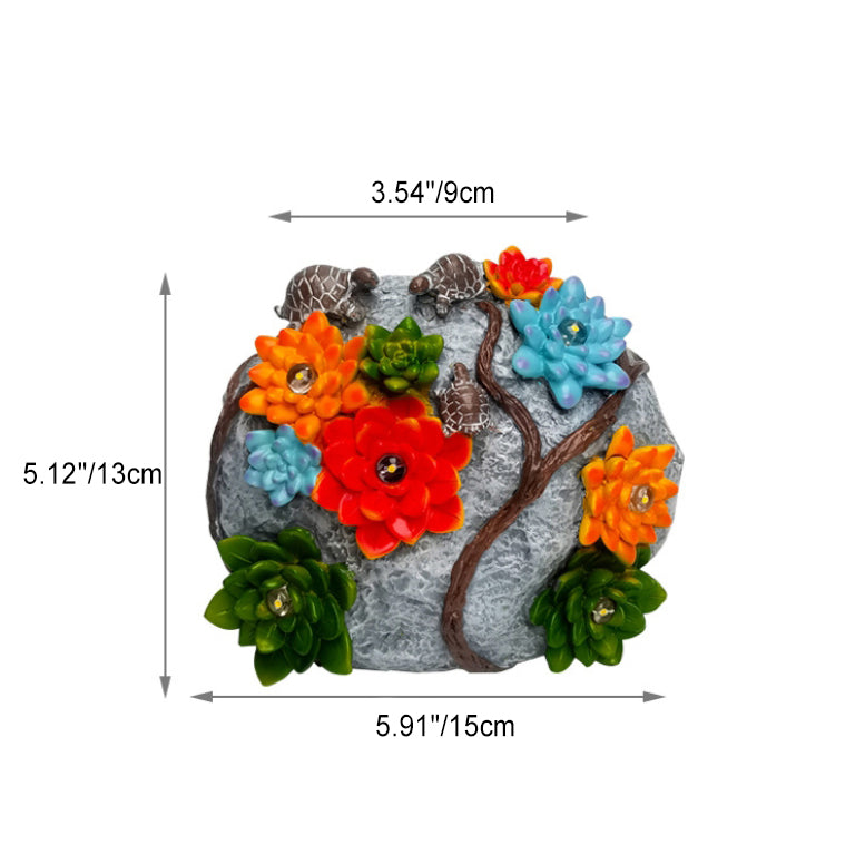 Éclairage paysager LED tortue fleur en résine imitation pierre solaire Art Déco moderne étanche pour jardin 
