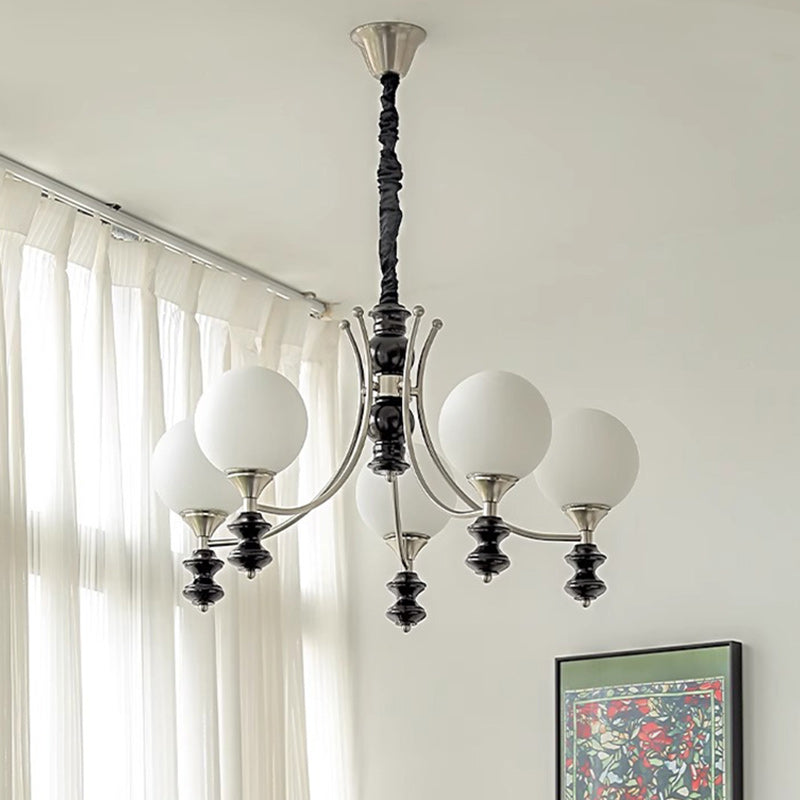 Traditionelle Vintage Esche Holz Metall Glas Ball 3/5/6/8 Licht Kronleuchter Für Wohnzimmer 