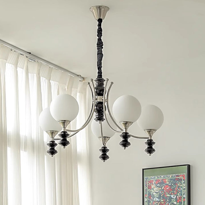 Traditionelle Vintage Esche Holz Metall Glas Ball 3/5/6/8 Licht Kronleuchter Für Wohnzimmer 
