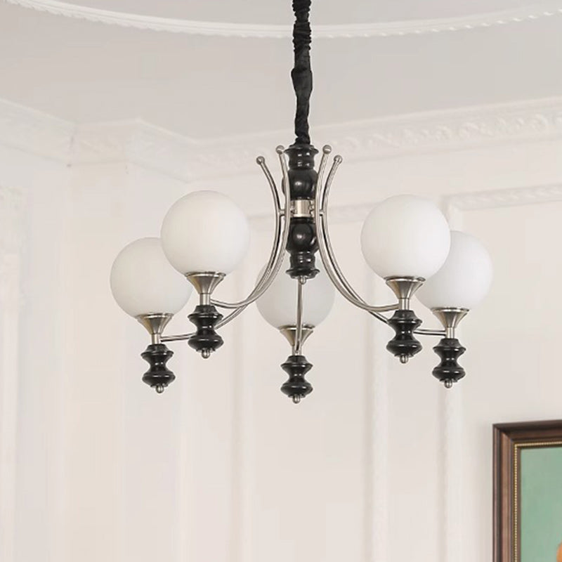Traditionelle Vintage Esche Holz Metall Glas Ball 3/5/6/8 Licht Kronleuchter Für Wohnzimmer 