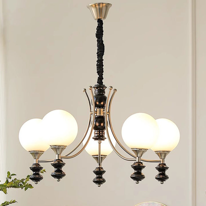 Traditionelle Vintage Esche Holz Metall Glas Ball 3/5/6/8 Licht Kronleuchter Für Wohnzimmer 