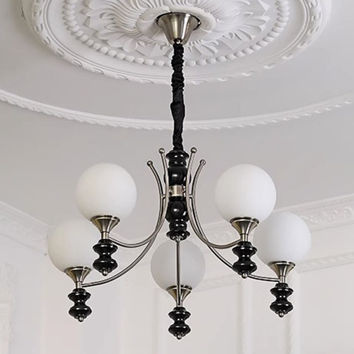 Traditionelle Vintage Esche Holz Metall Glas Ball 3/5/6/8 Licht Kronleuchter Für Wohnzimmer 