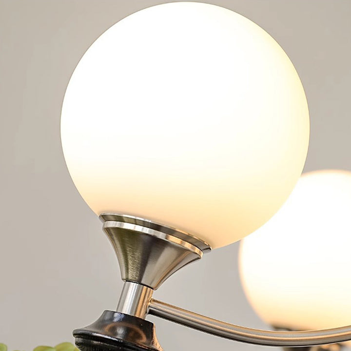 Traditionelle Vintage Esche Holz Metall Glas Ball 3/5/6/8 Licht Kronleuchter Für Wohnzimmer 