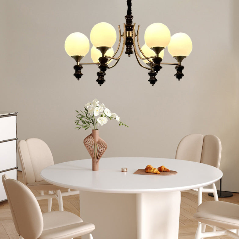 Traditionelle Vintage Esche Holz Metall Glas Ball 3/5/6/8 Licht Kronleuchter Für Wohnzimmer 